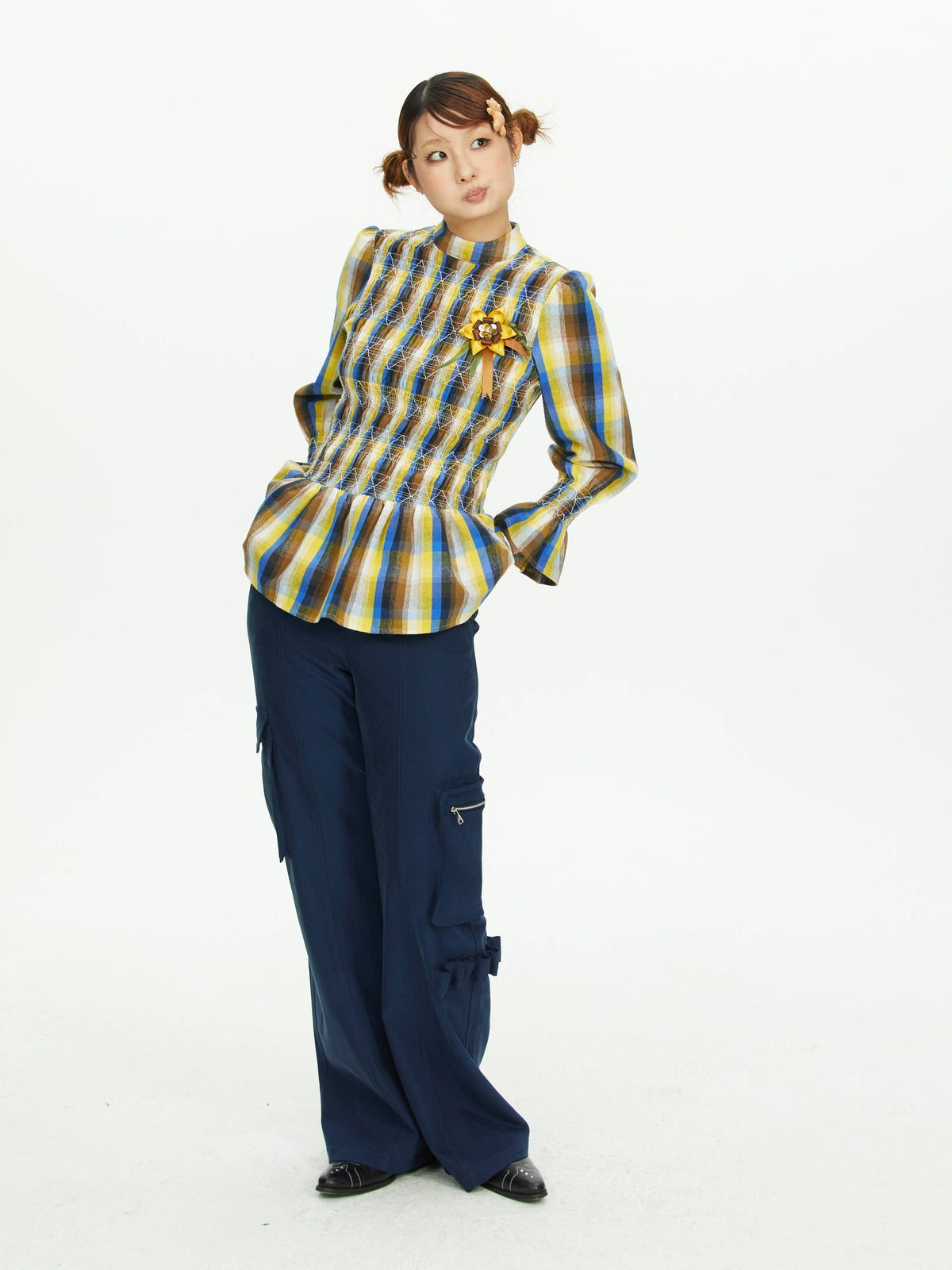 Color-blocked long-sleeve