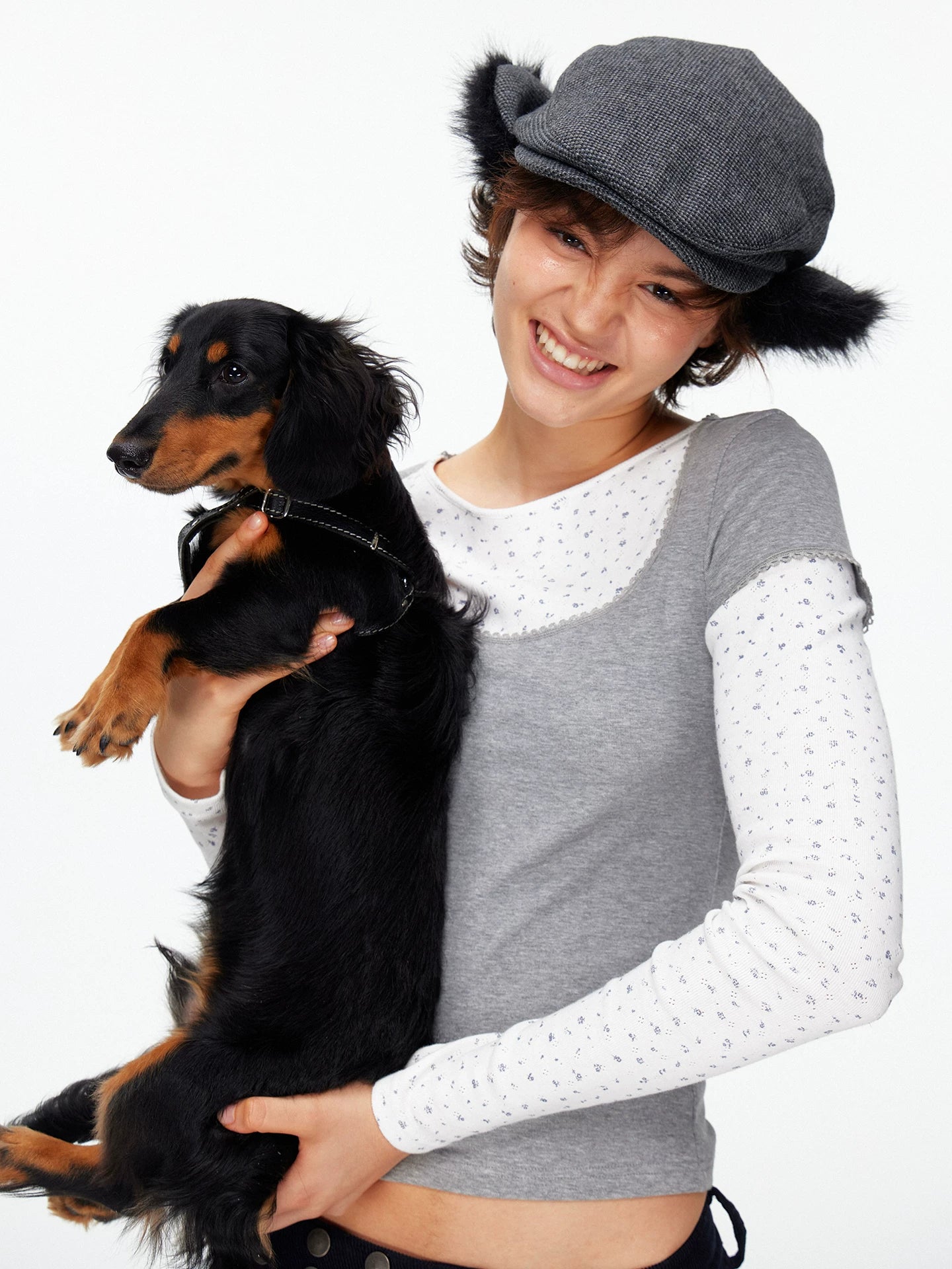 woolen peaked beret hat