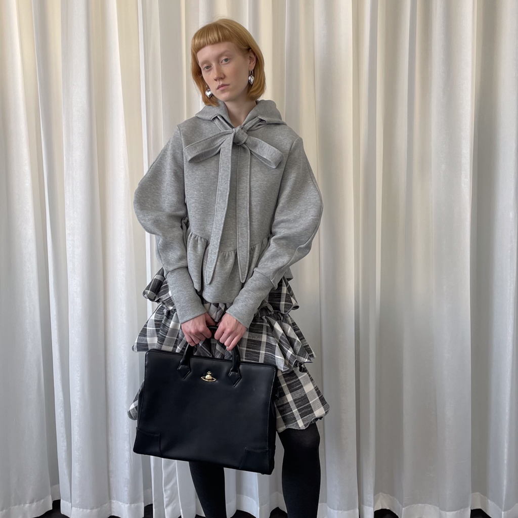 Bow gray sweatshirt