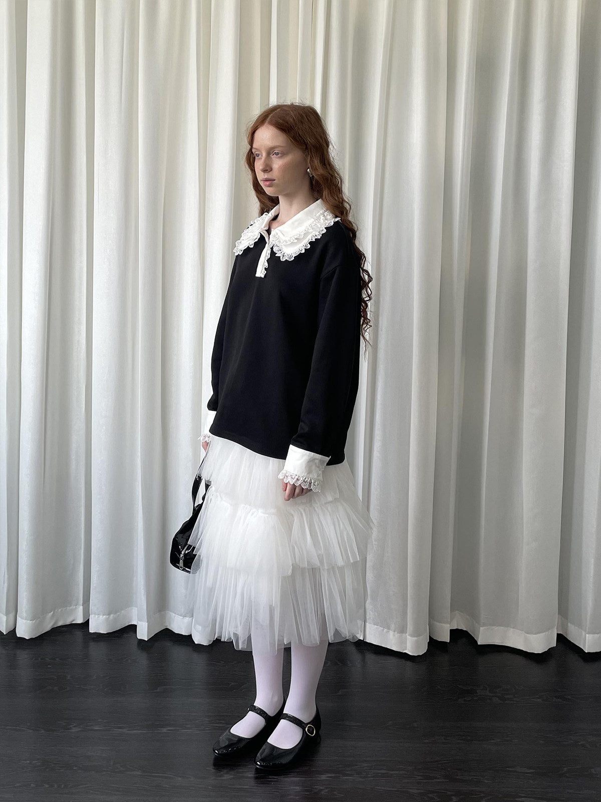 Lace black knitted