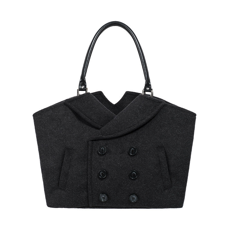 woolen coat jacket design tote bag