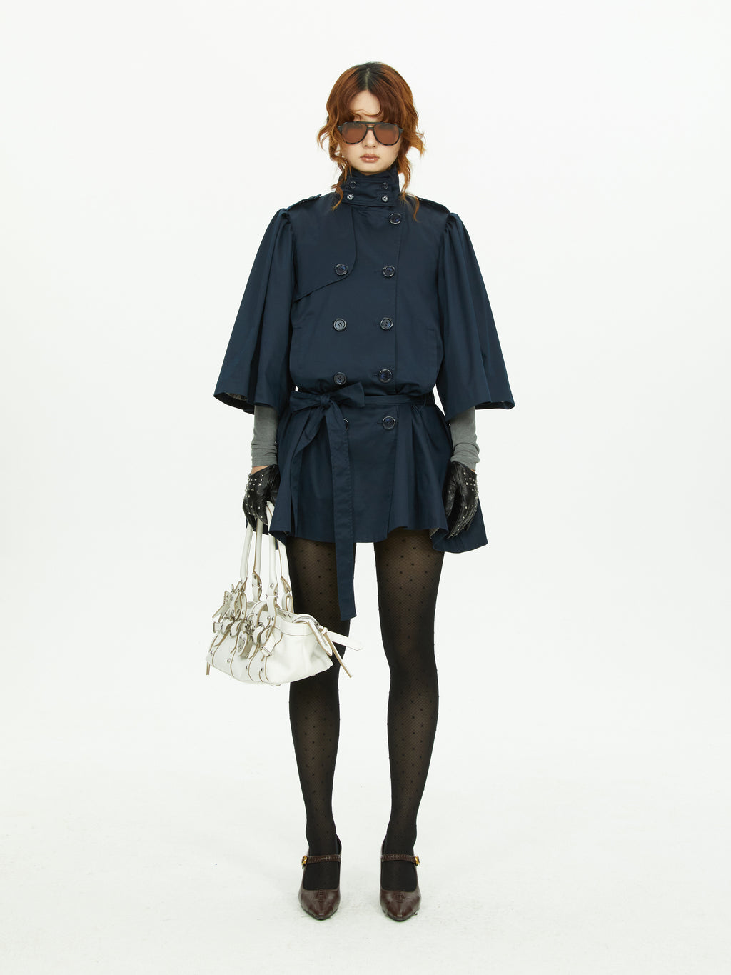 Cape sleeve trench coat