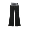striped waist stretch denim trousers (Pre-order)