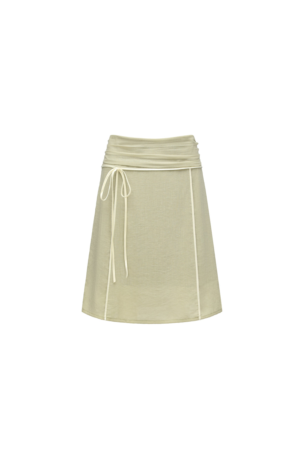 Lyocell Hemp Blend Crinkled A-Line Skirt
