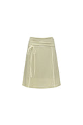 Lyocell Hemp Blend Crinkled A-Line Skirt