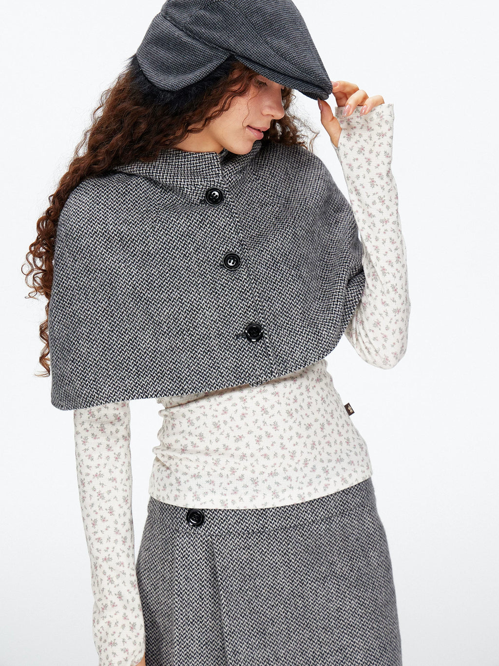 woolen peaked beret hat