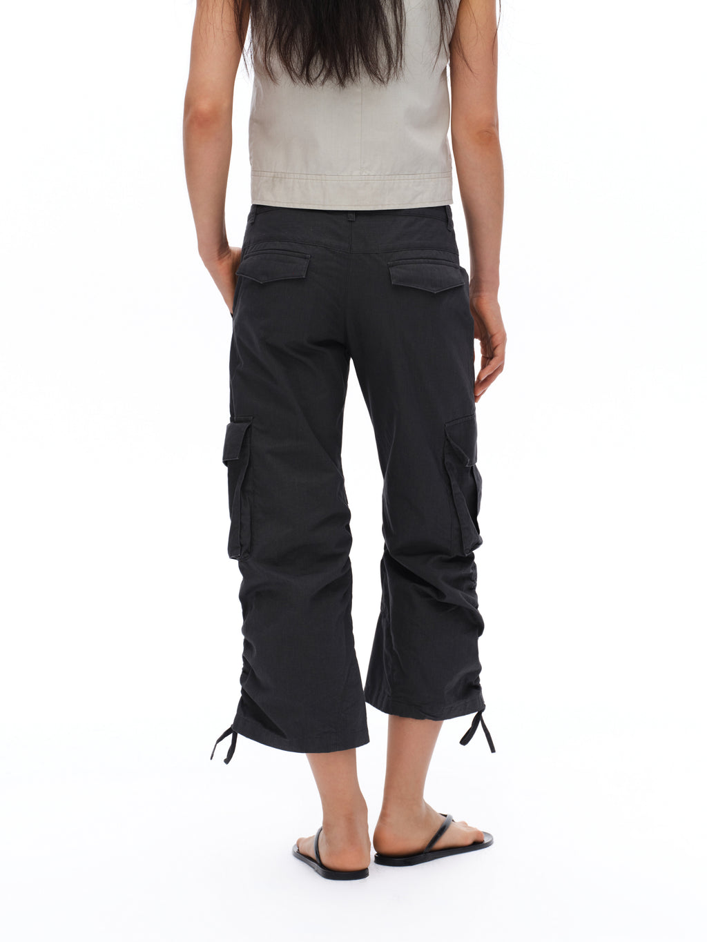 Low-Waist Pleated Pants