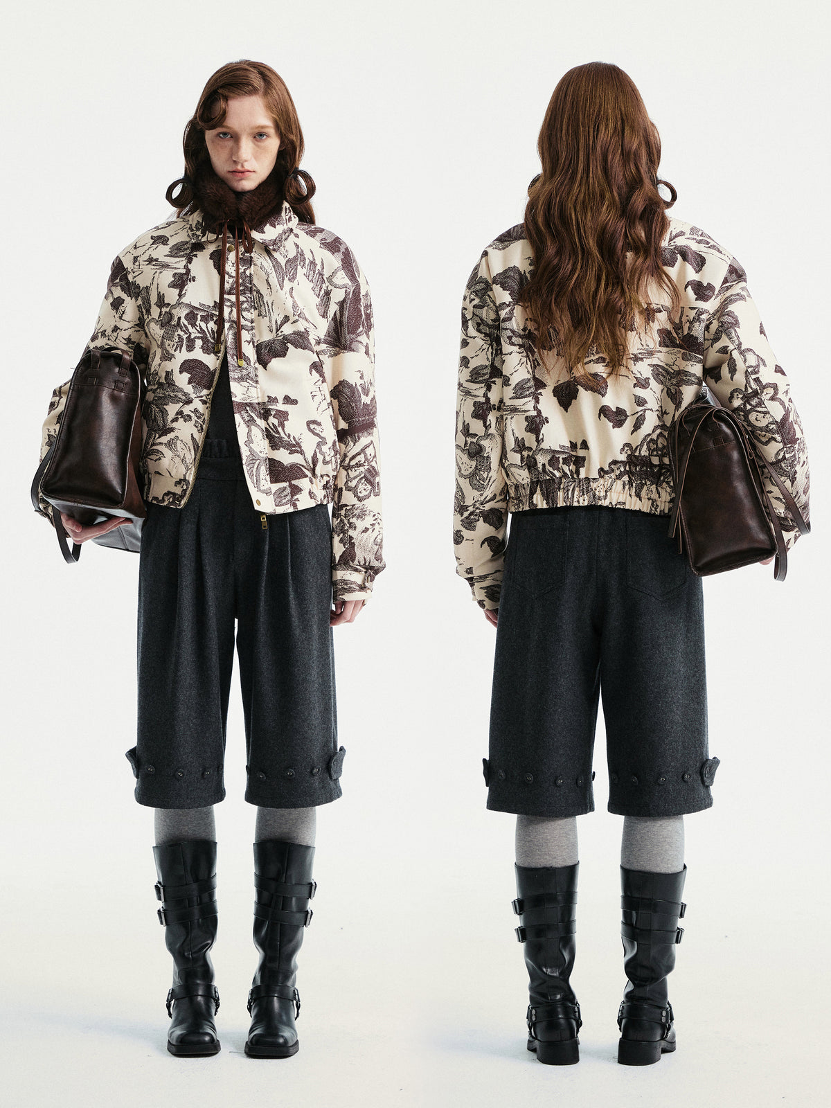 Woolen straight pants
