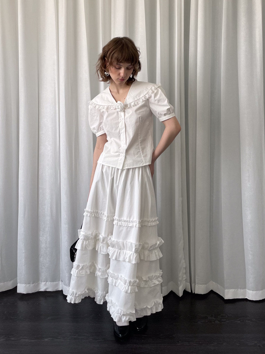 Camellia short-sleeved shirt