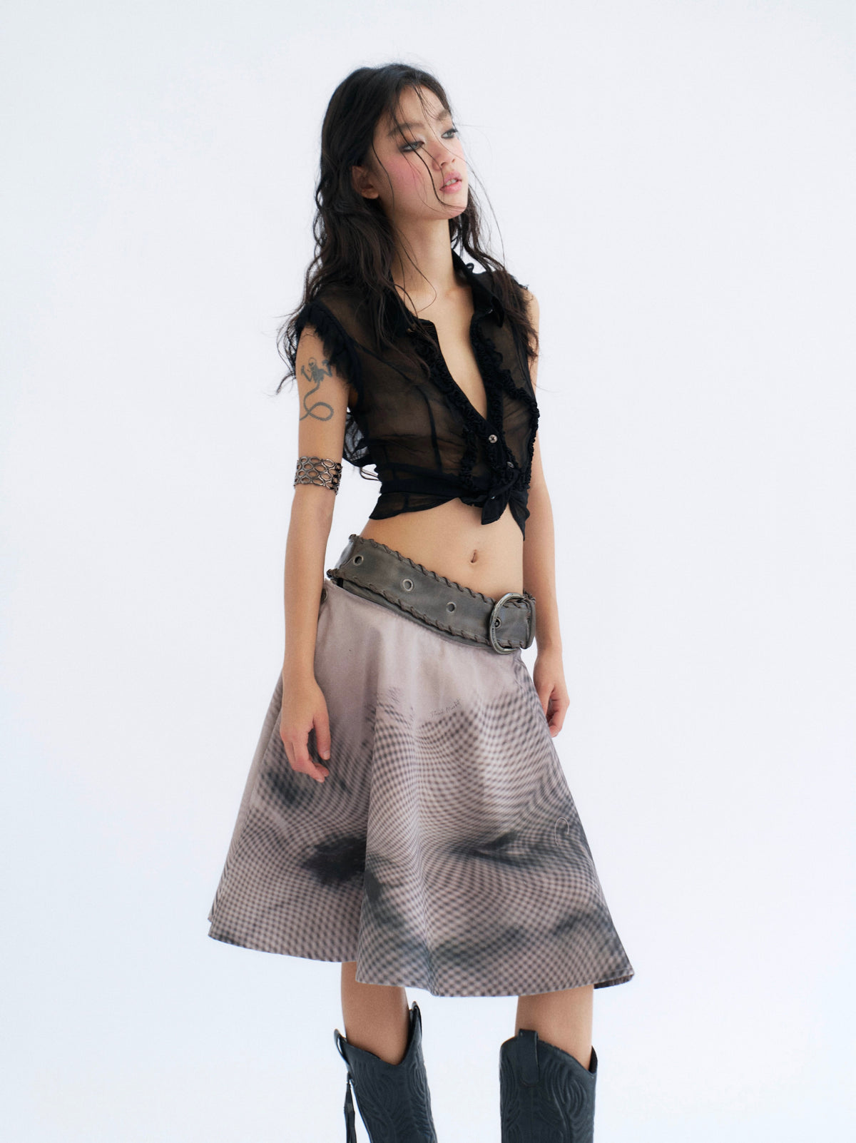 Sheer Open Back Shirt