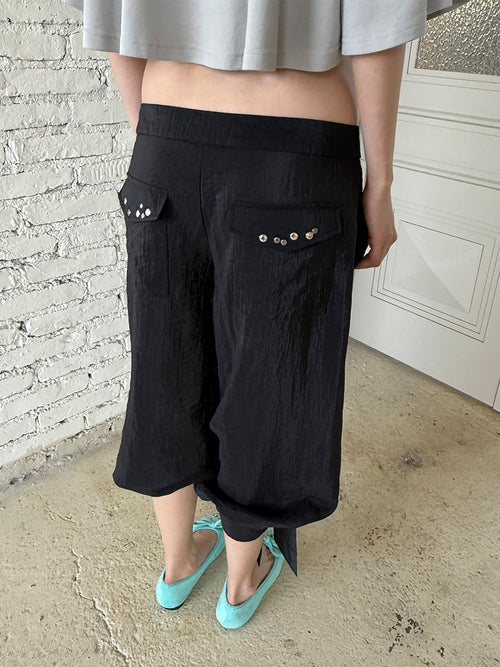 Bow tie low-rise pants