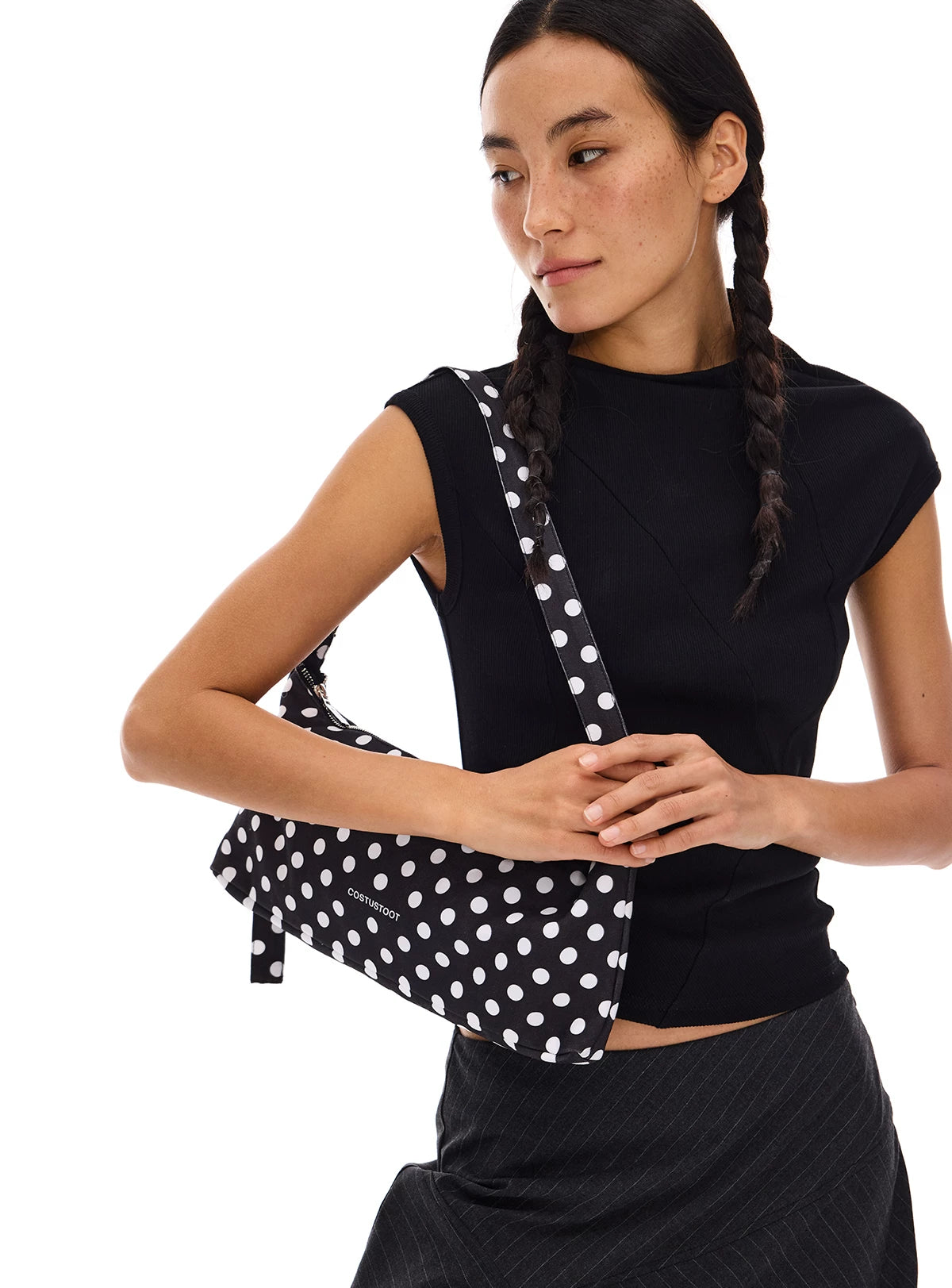 polka dot small handbag