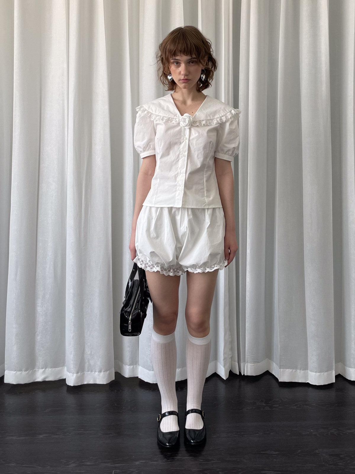 Camellia short-sleeved shirt