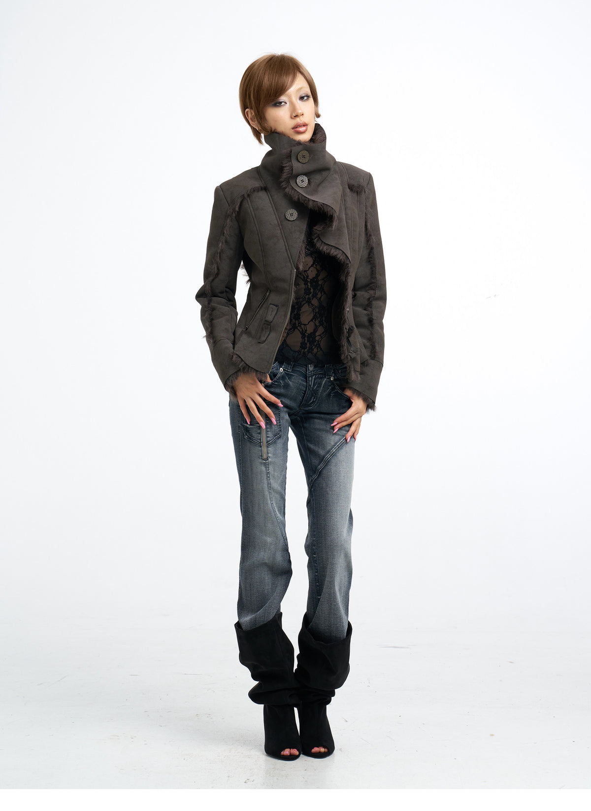 Faux Fur Collar Jacket