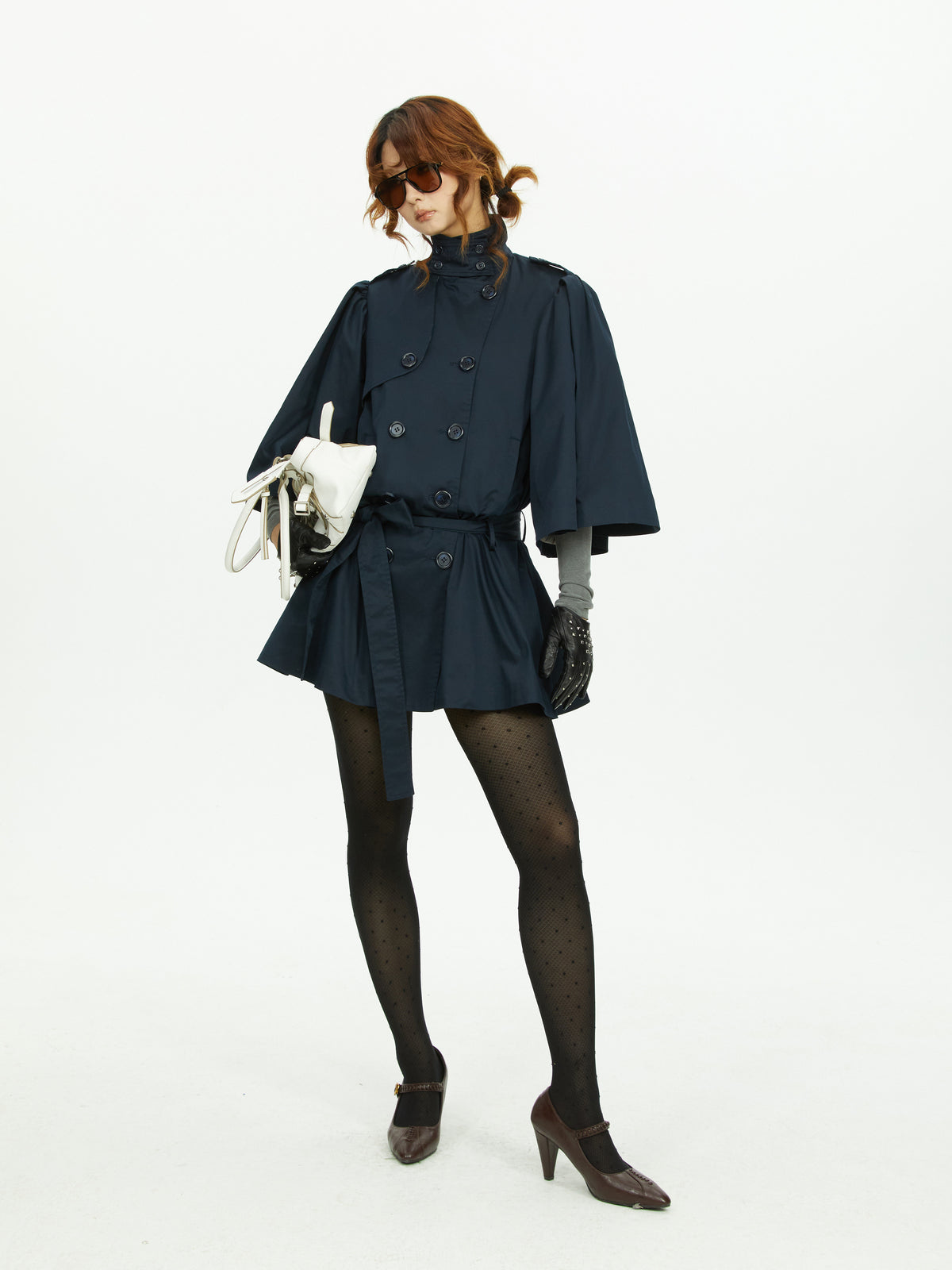 Cape sleeve trench coat
