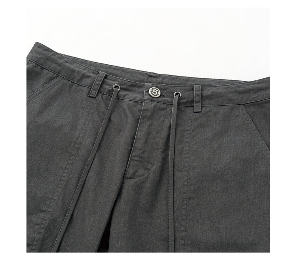Low-Waist Pleated Pants