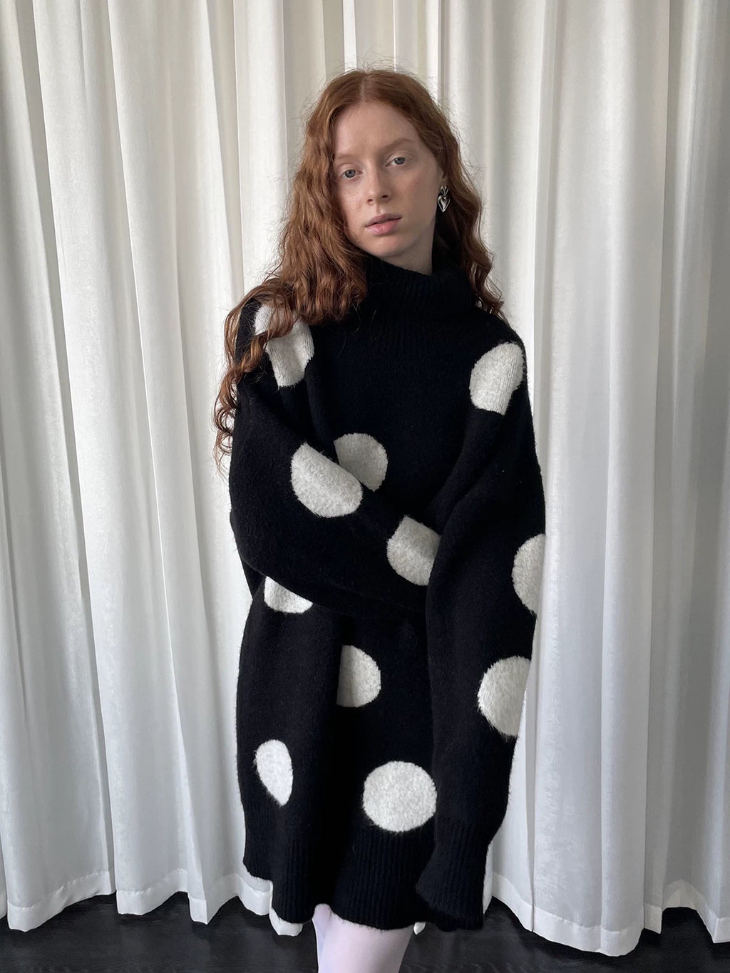 Polka dot long sweater / dress
