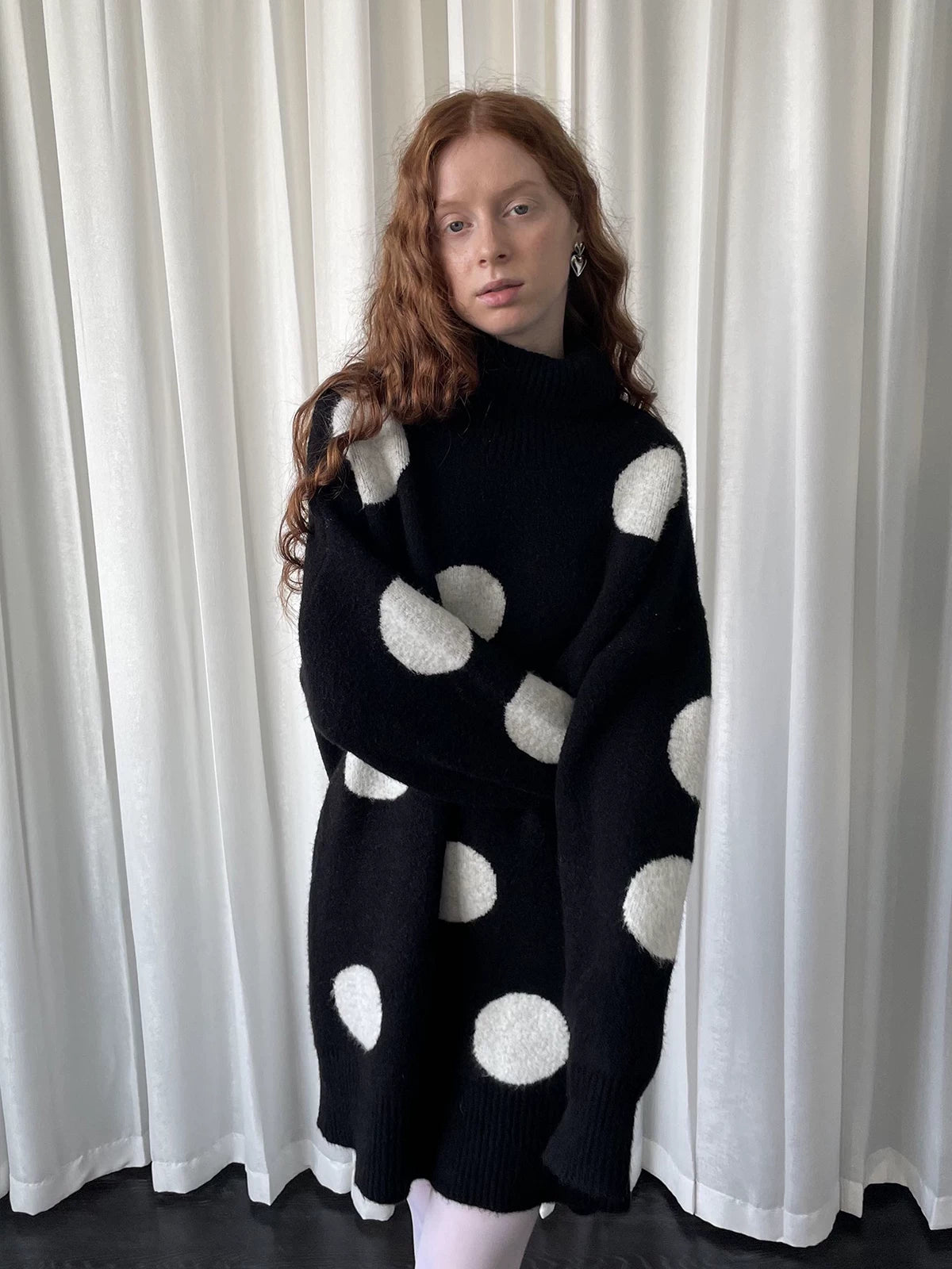 Polka dot long sweater / dress