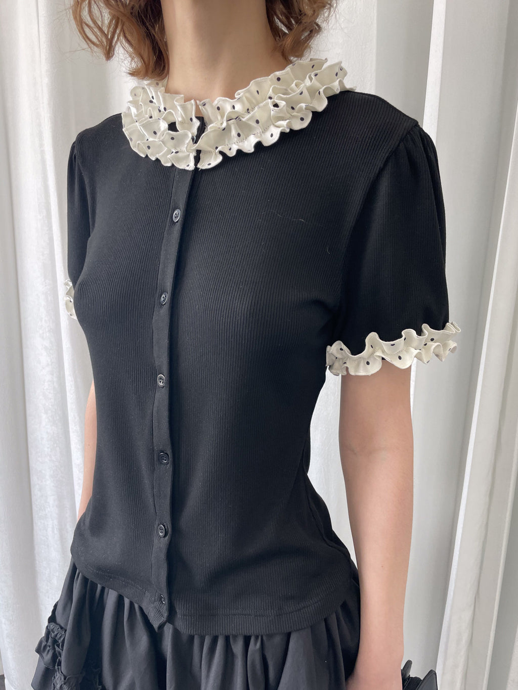 Polka dot lace top