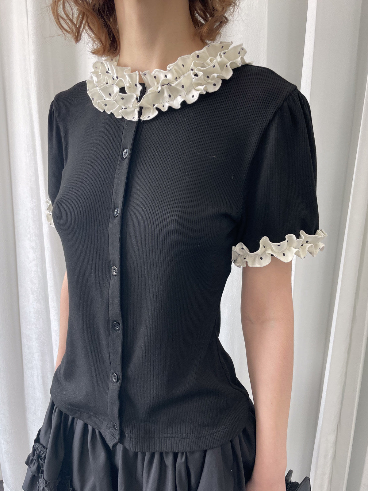 Polka dot lace top