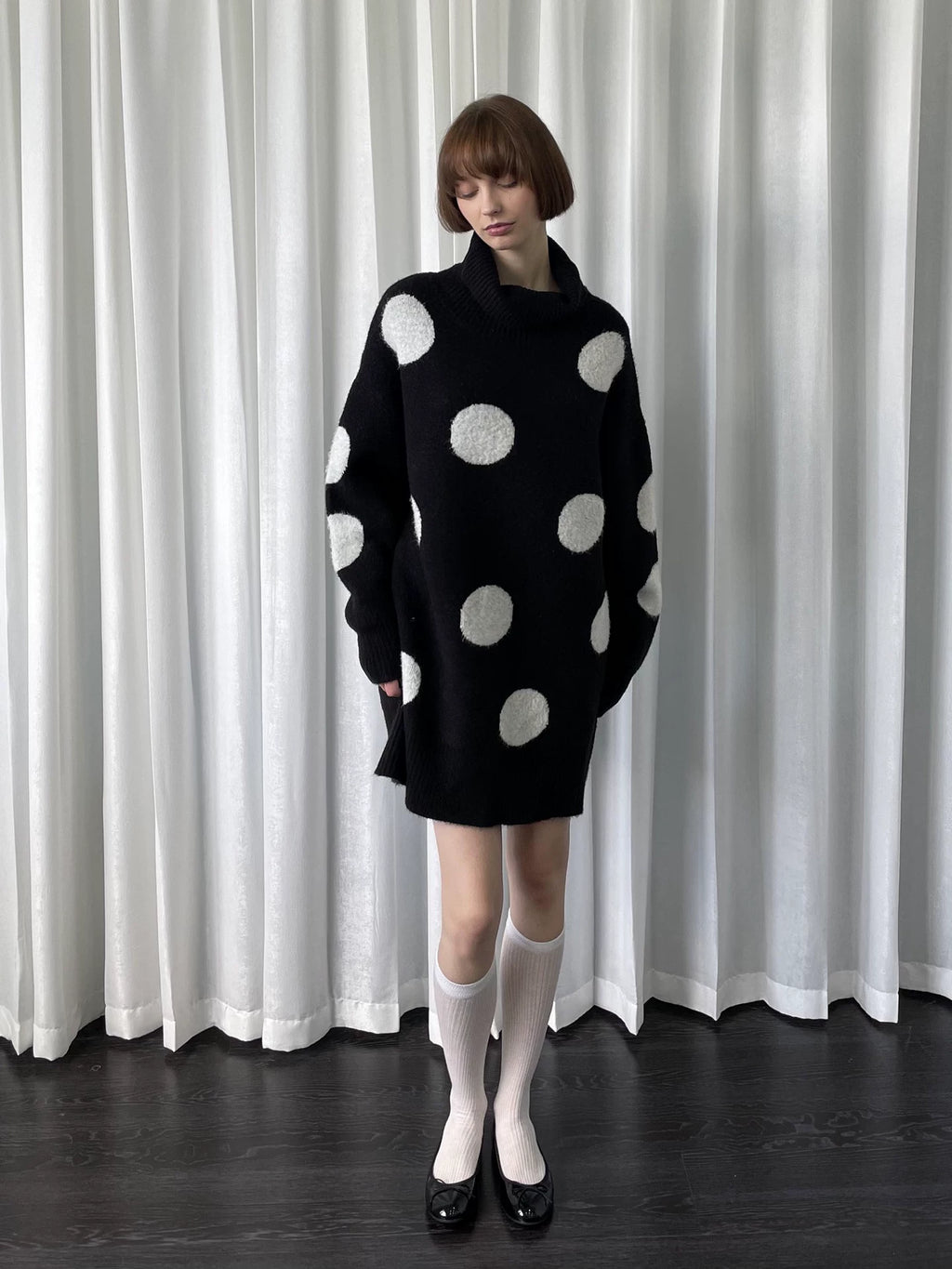 Polka dot long sweater / dress