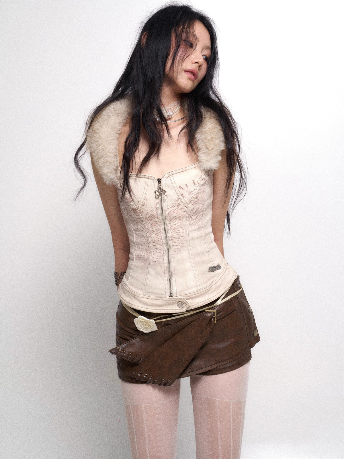 Faux Leather Mini Skort
