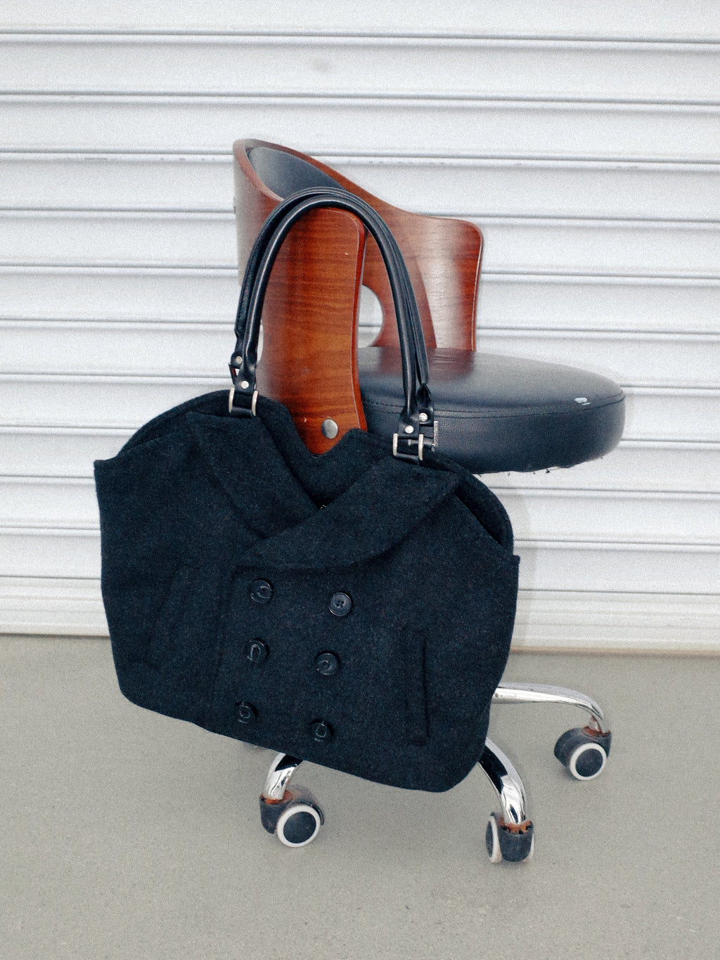 woolen coat jacket design tote bag