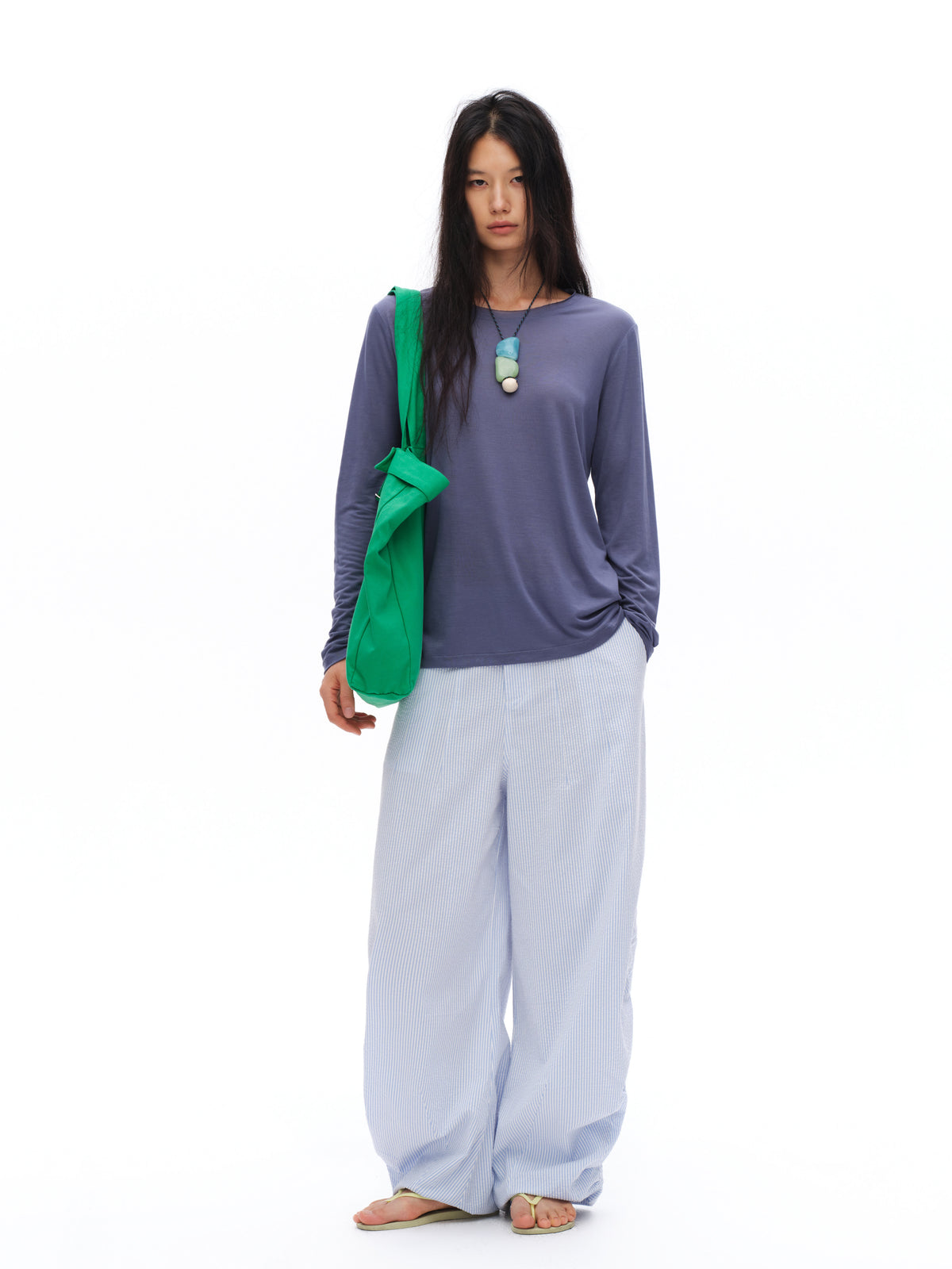 Bamboo Blue Stripe Pants
