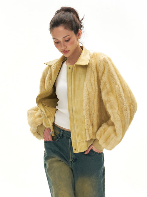 2Way Custard Faux Fur Jacket