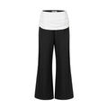 Acetate side seams and skirt layered wide-leg trousers