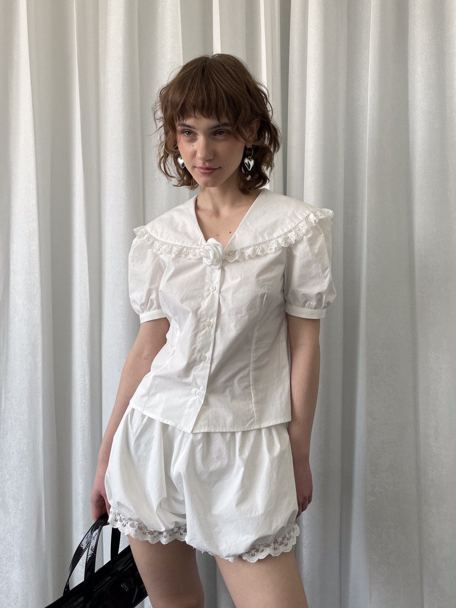 Camellia short-sleeved shirt