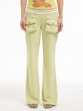 mint green Shibuya feeling flared towel trousers (Pre-order)