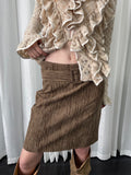 A-line skirt with a belt