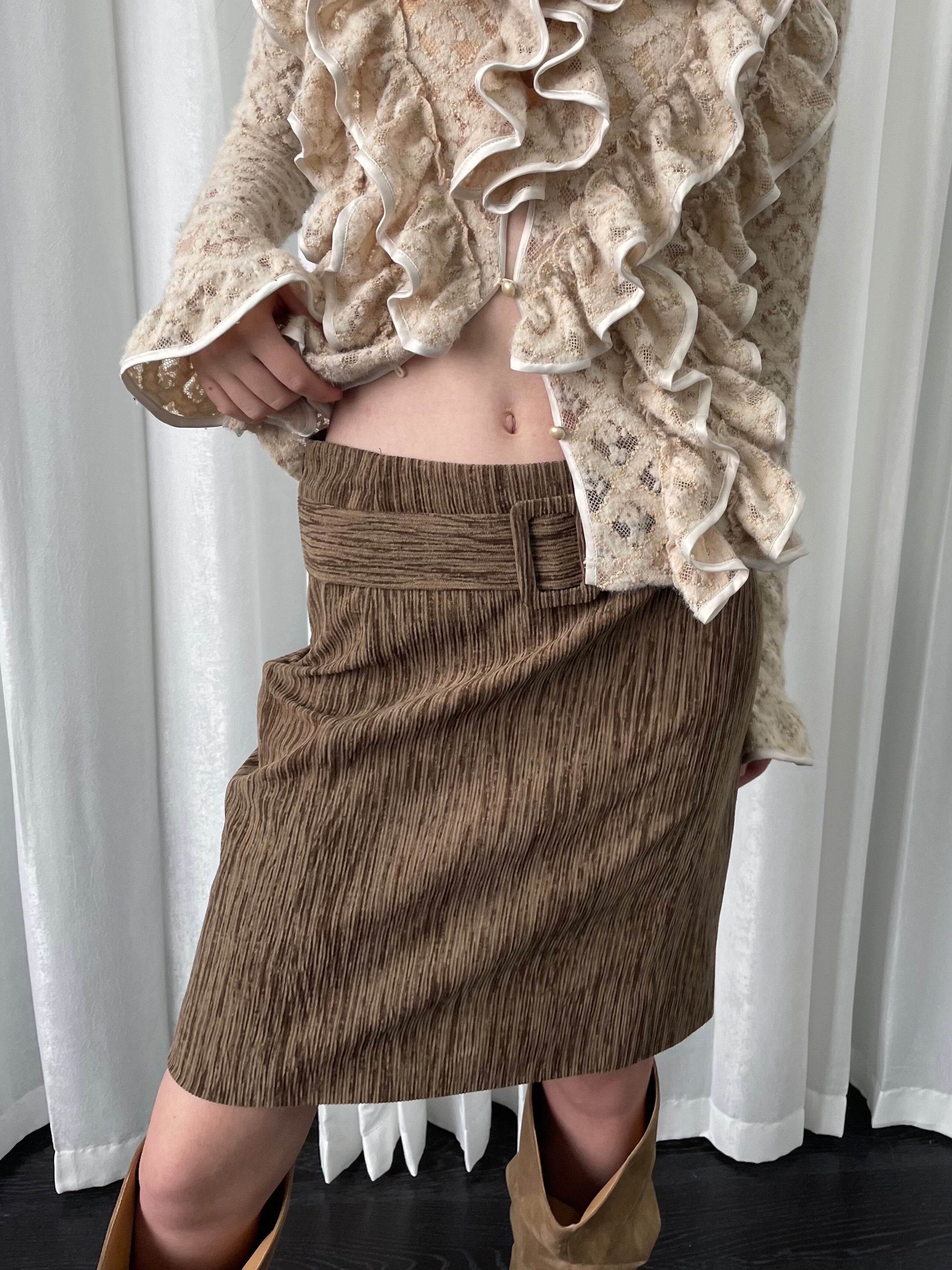 A-line skirt with a belt