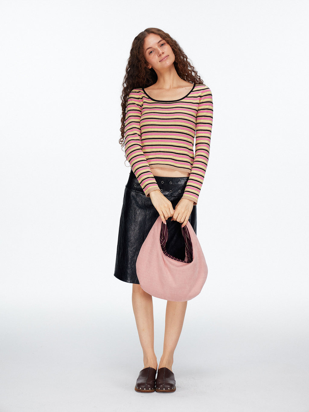 double-sided suede hand bag