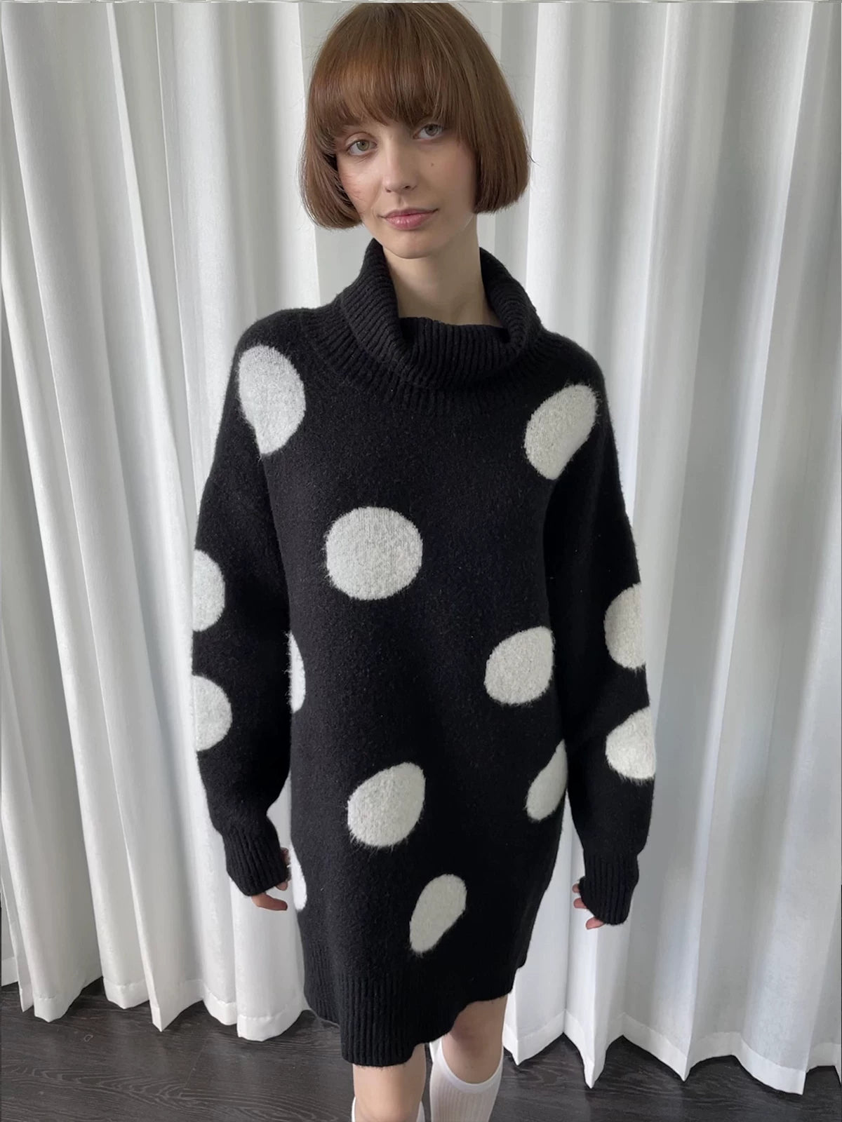 Polka dot long sweater / dress