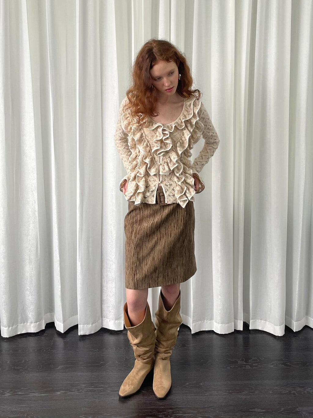 Multi-lace cardigan shirt