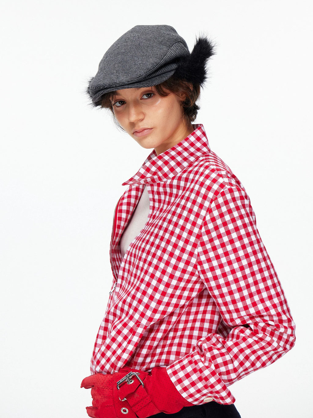 woolen peaked beret hat