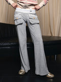 Soft gray flared trousers (Pre-order)