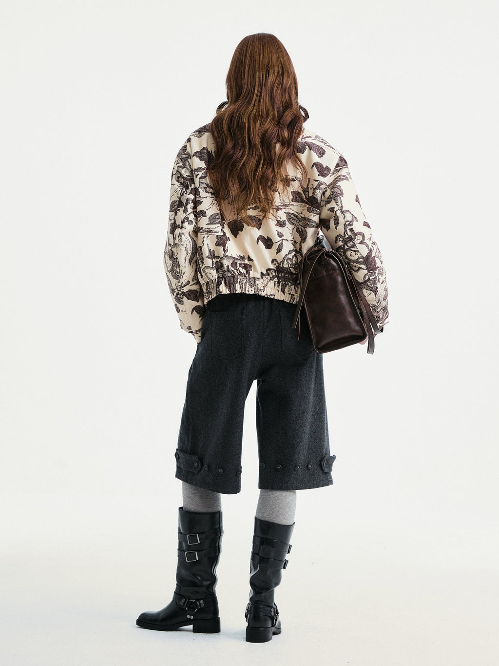 Woolen straight pants