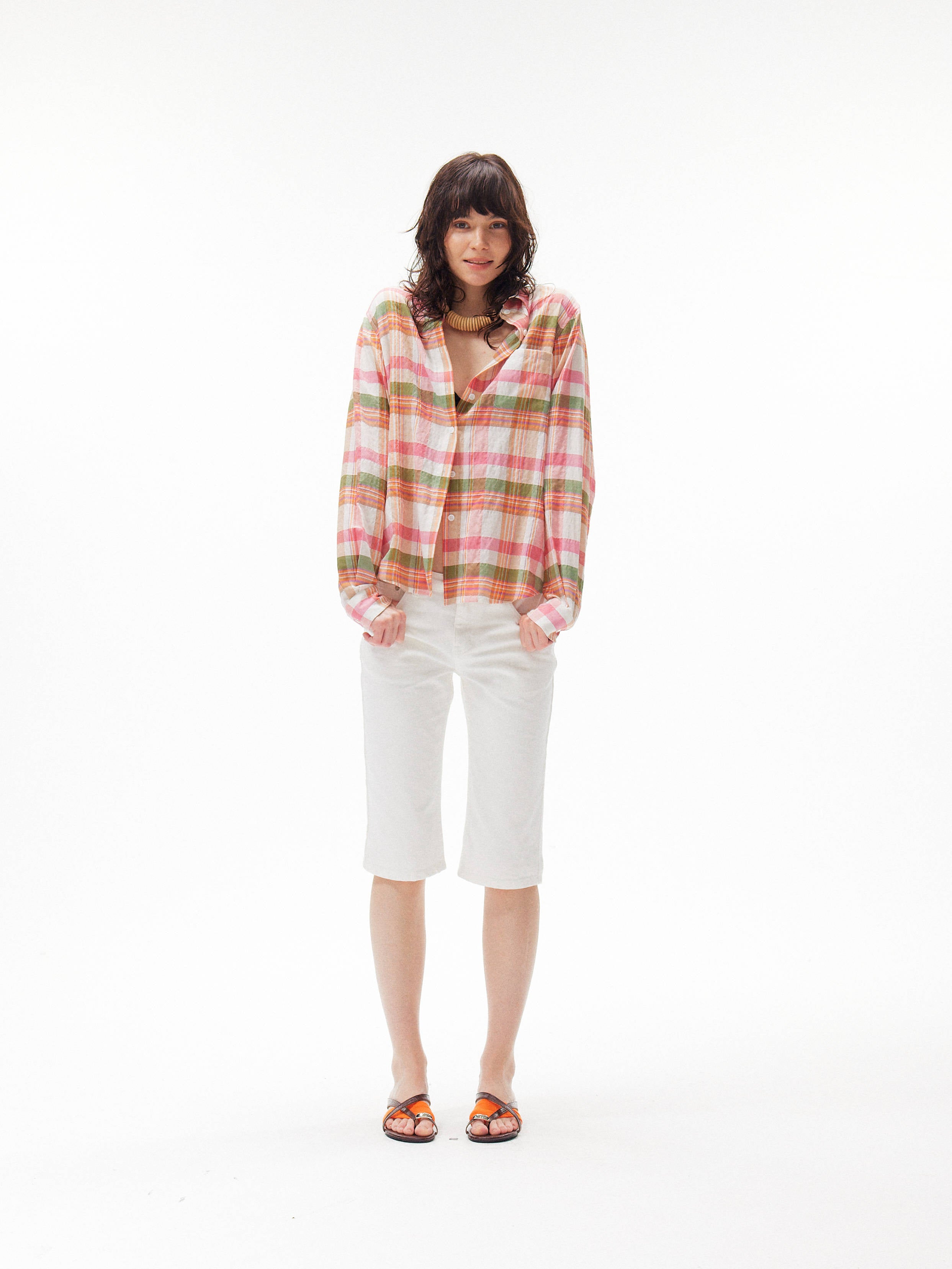 Pink Check Loose Relaxed Long Sleeve Shirt