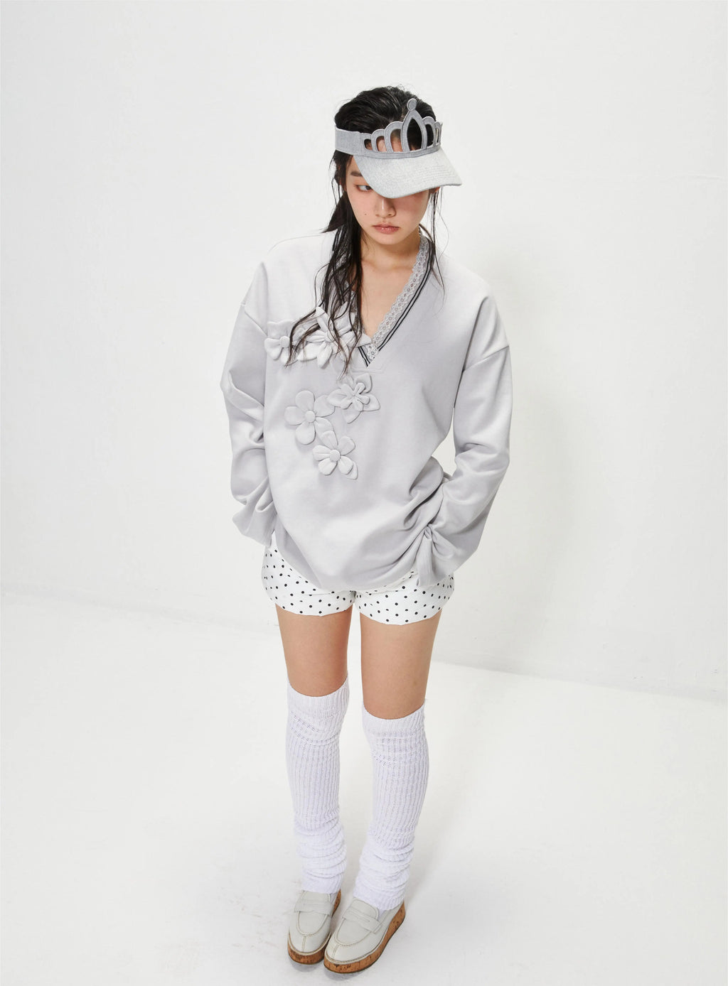 9266studio INS style crown-style bowler hat, summer sweet cool girl sun-blocking baseball cap