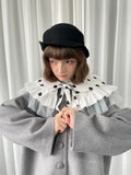Three-layer lace polka dot collar
