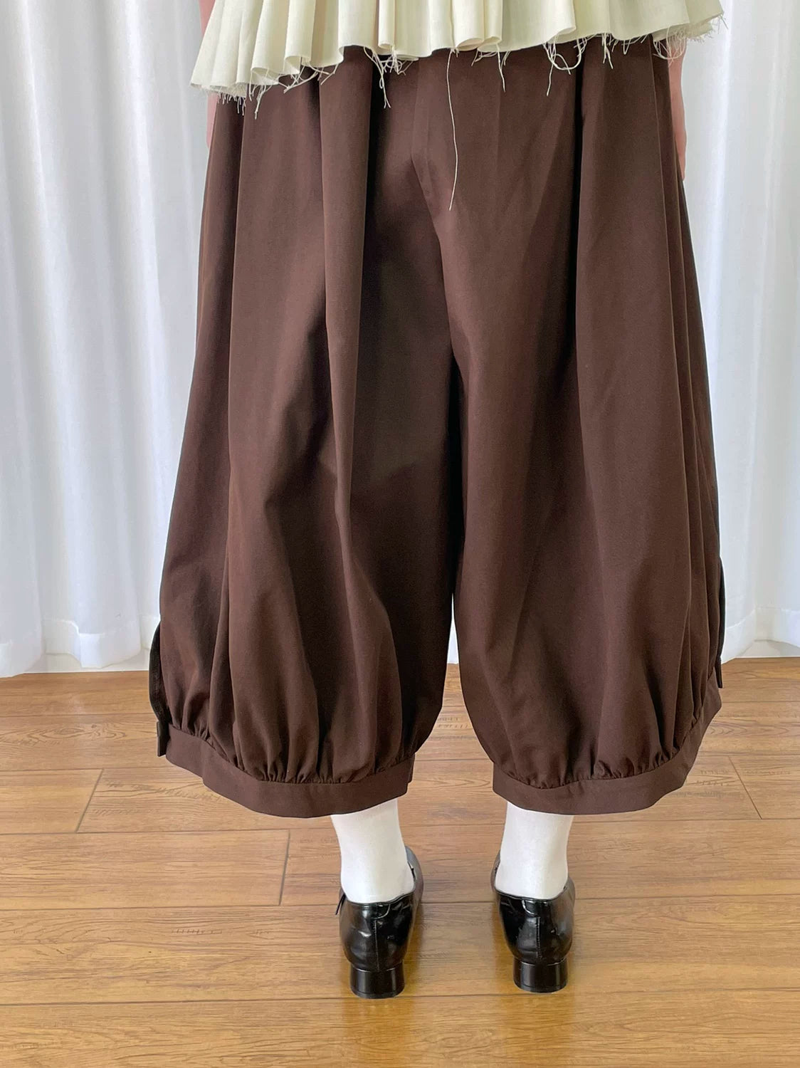 Wide-leg loose lantern trousers
