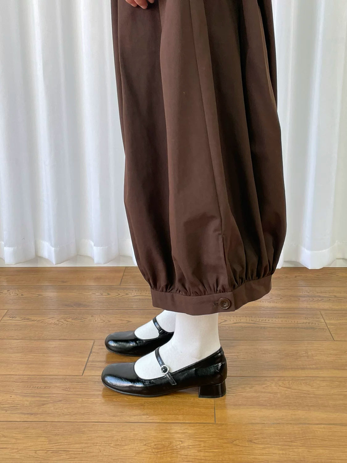 Wide-leg loose lantern trousers