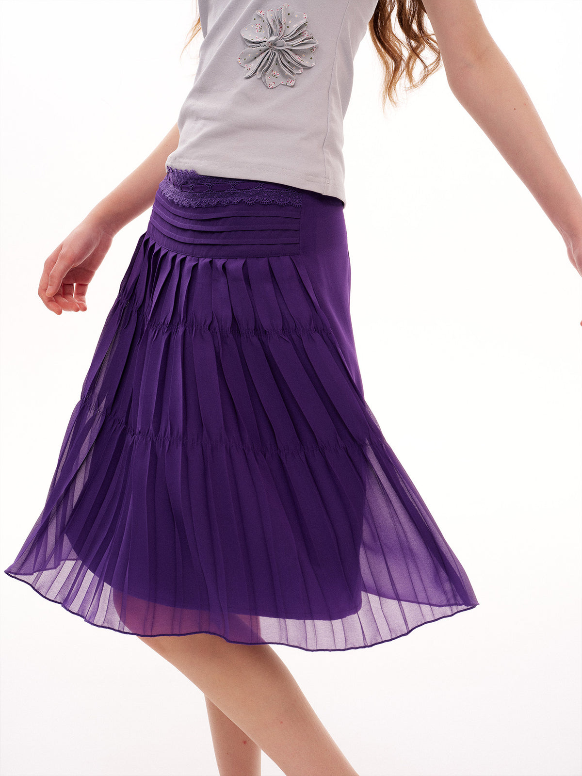 Accordion Midi Skirt