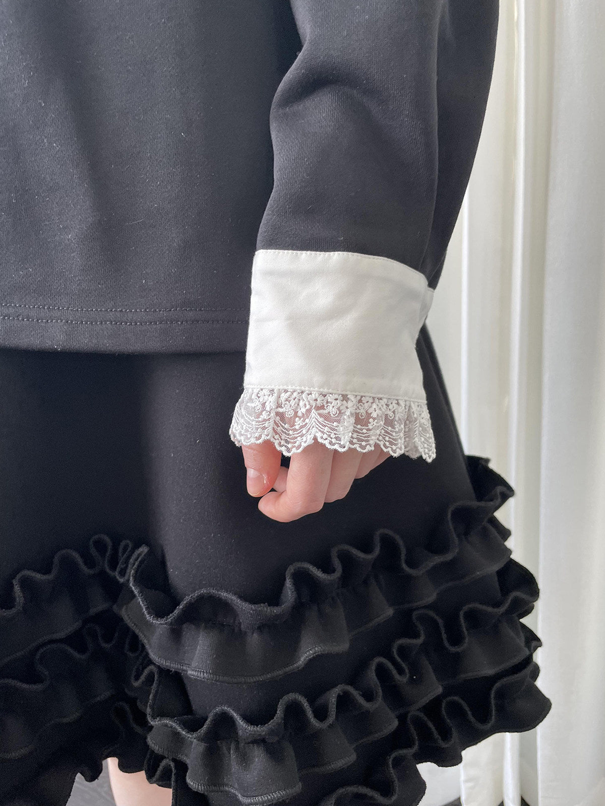 Lace black knitted