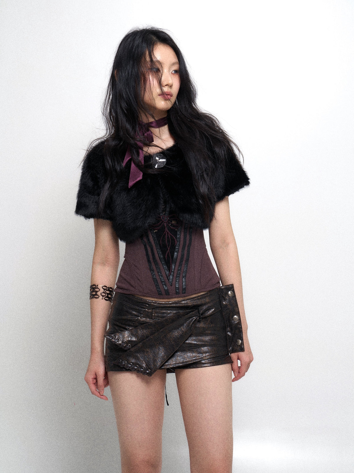 Faux Leather Mini Skort