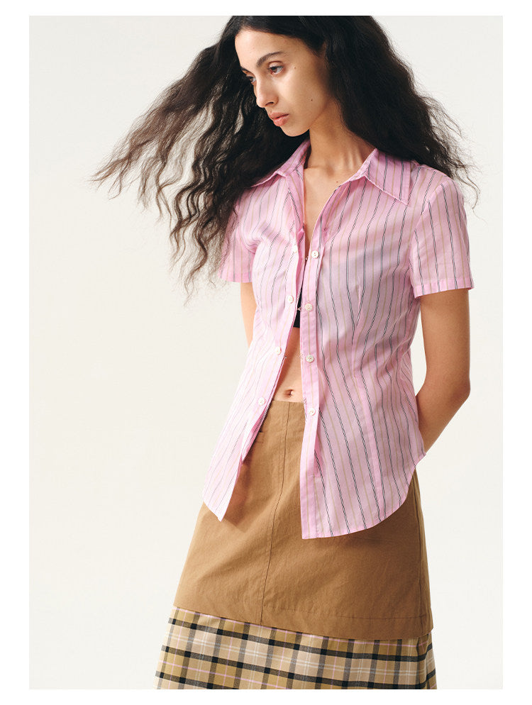 Contrasting check panelled skirt (Pre-order)