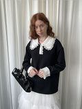 Lace black knitted